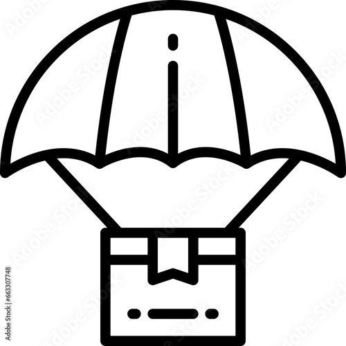 parachute line icon. vector icon for your website, mobile, presentation, and logo design.