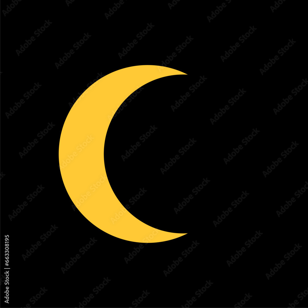 Yellow crescent geometric shape vector Yellow crescent geometric shape vector