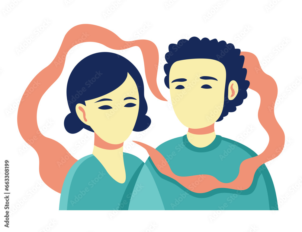 Relationship - Young couple standing together Relationship - Young couple standing together