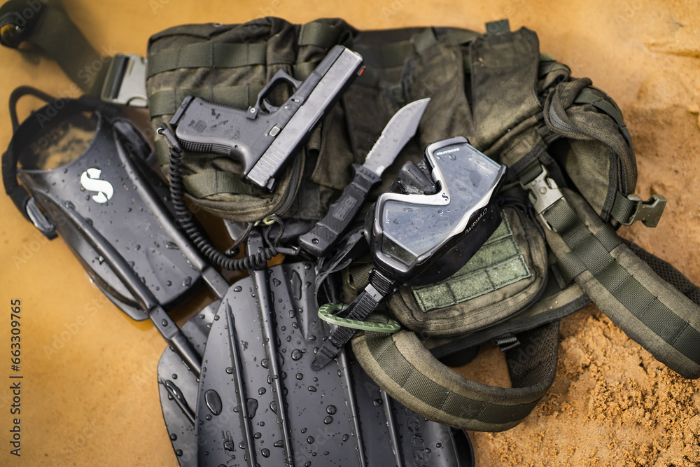 Baltic States August 18, 2023. Military equipment and weapons of a