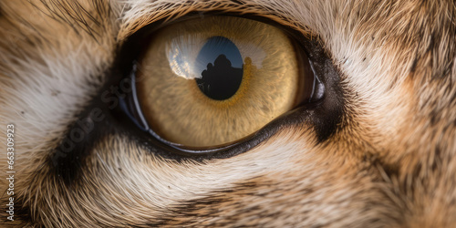 Lynx's eye closeup. Wildlife macro photography © CostantediHubble