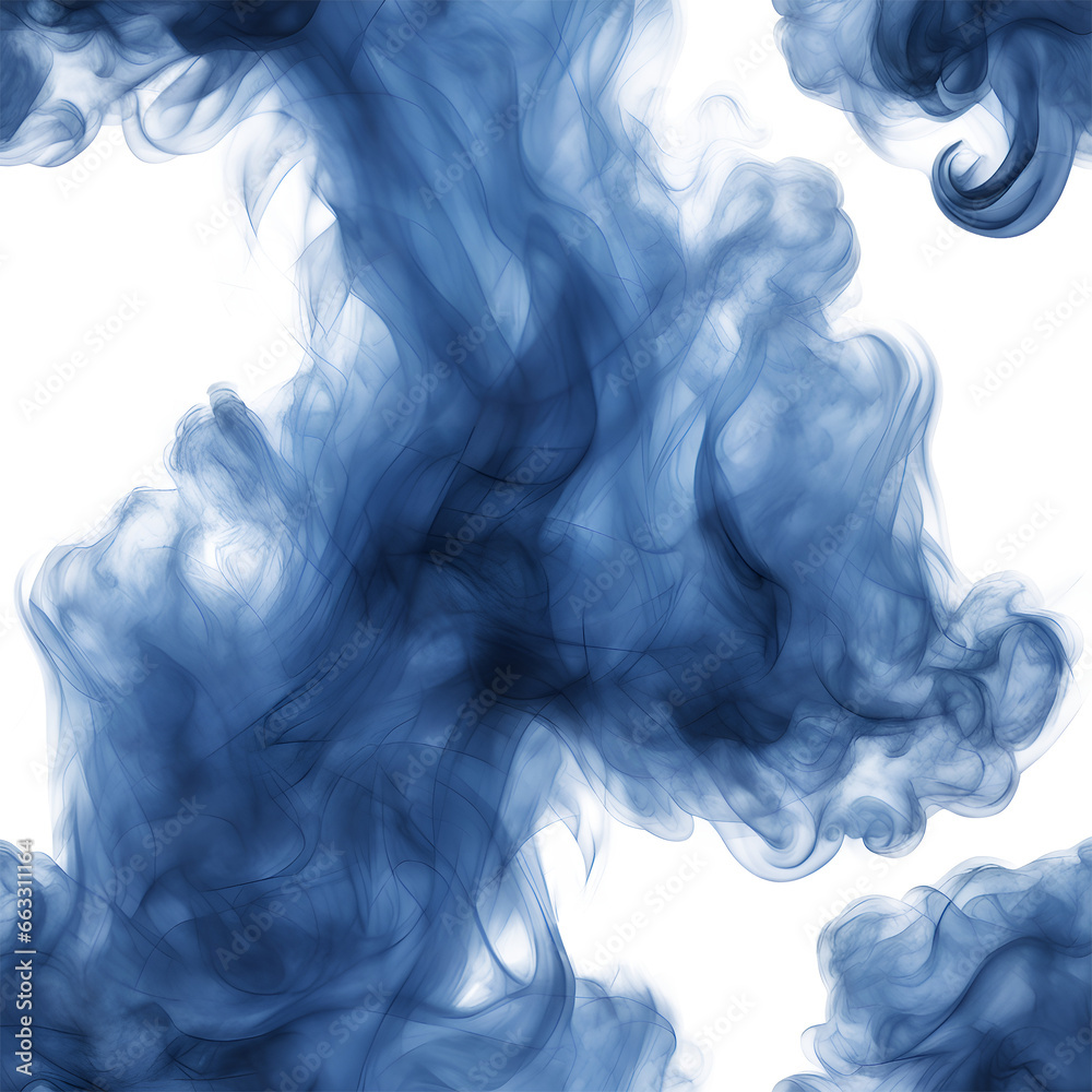 Blue smoke on a transparent background.