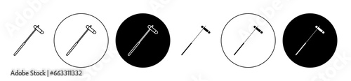Reflex hammer icon set. Doctor medical hammer icon in black color for ui designs.