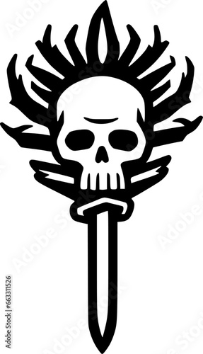 Sword - Black and White Isolated Icon - Vector illustration