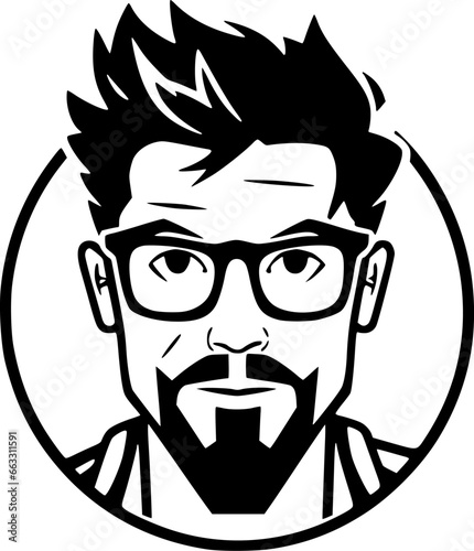 Teacher - Black and White Isolated Icon - Vector illustration