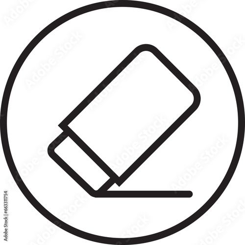 Line Rubber Eraser black icon. Art supplies icon editable stock. Drawing tool icon isolated on transparent background. Can be use for presentation templates, web and mobile phone apps.