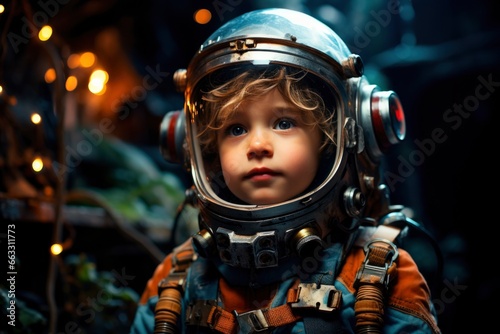 Children in astronaut attire, exploring the wonders of space in their imaginative world © NS