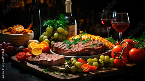 Wine and Dine A Gourmet Dining Experience with Red Meat and Fine Wines 