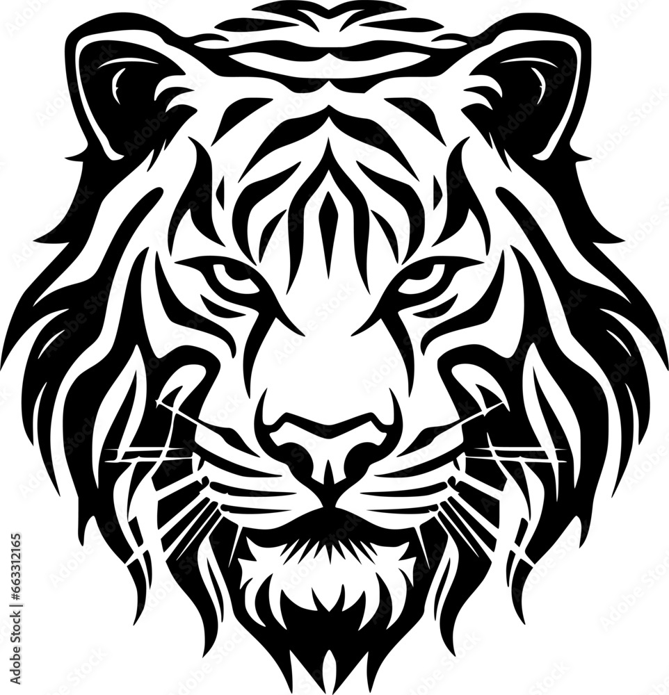 Obraz premium Tiger | Minimalist and Simple Silhouette - Vector illustration