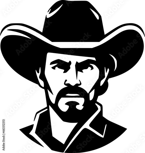 Western - Black and White Isolated Icon - Vector illustration