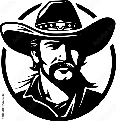 Western - Black and White Isolated Icon - Vector illustration