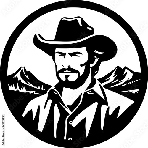 Western | Black and White Vector illustration