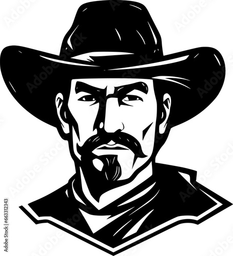 Western | Black and White Vector illustration