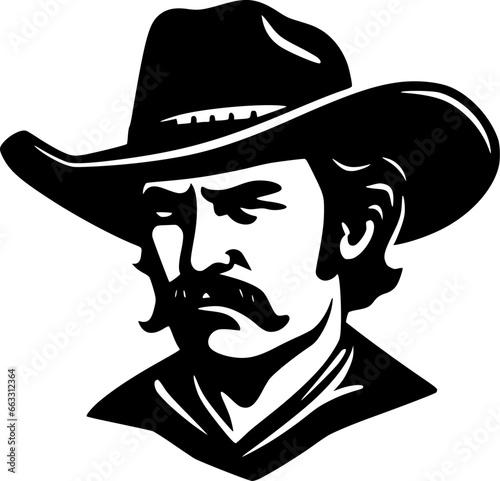 Western - Black and White Isolated Icon - Vector illustration