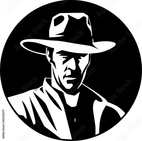 Western | Minimalist and Simple Silhouette - Vector illustration