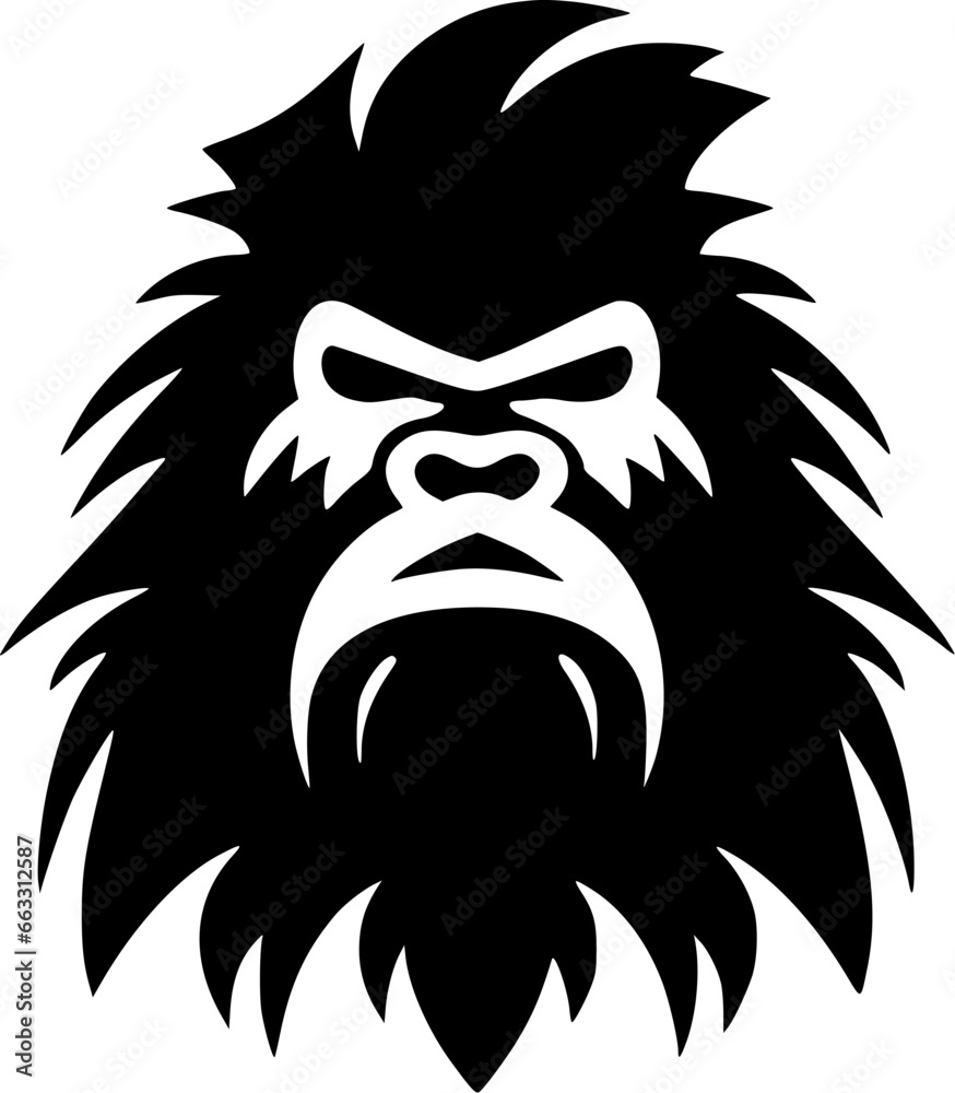Bigfoot | Black and White Vector illustration Bigfoot | Black and White Vector illustration
