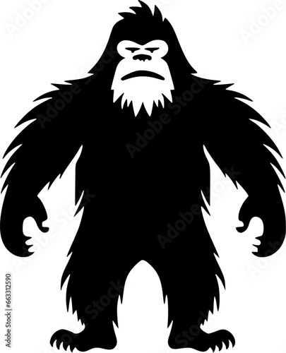 Wallpaper Mural Bigfoot - Black and White Isolated Icon - Vector illustration Torontodigital.ca