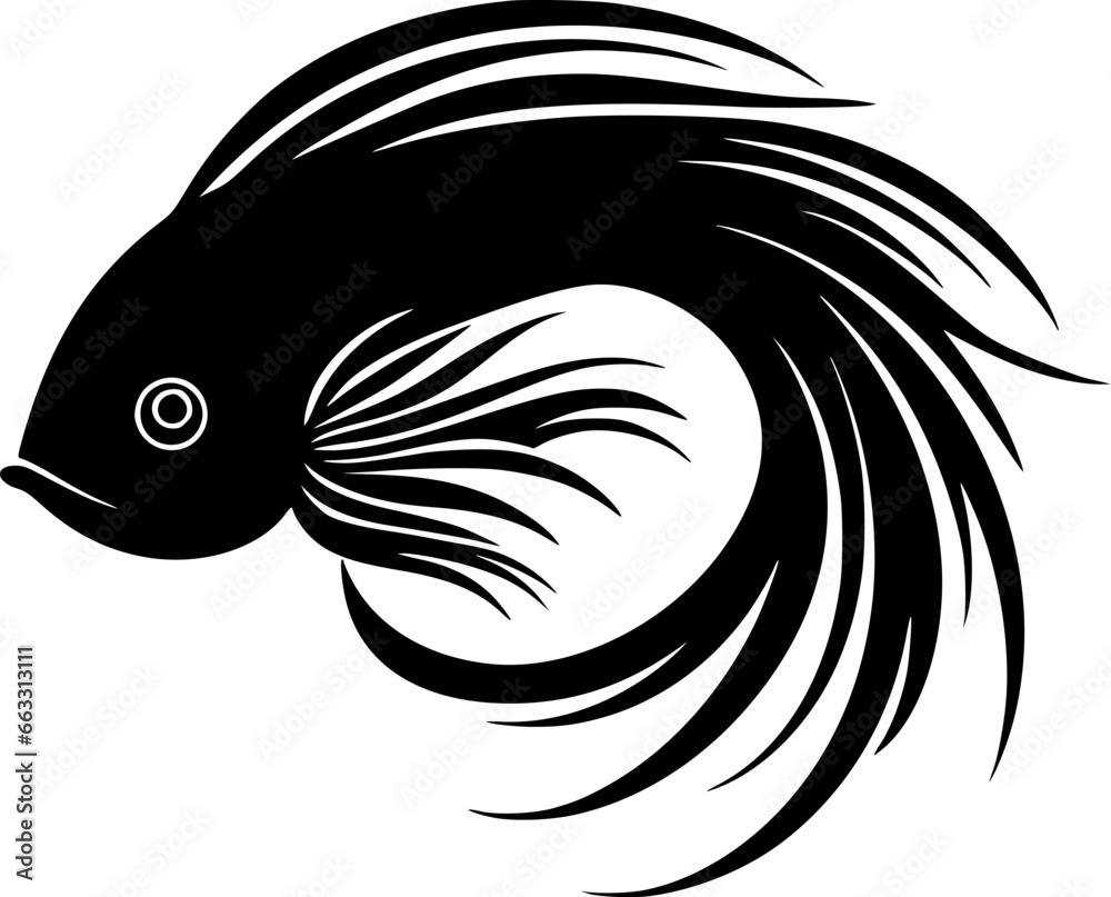 Fish | Black and White Vector illustration Fish | Black and White Vector illustration