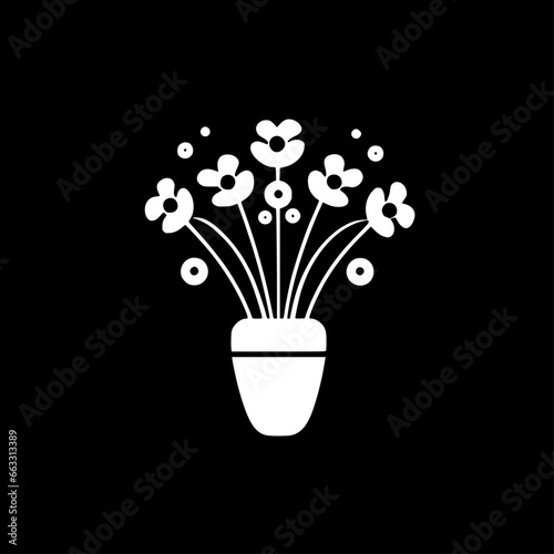 Flowers | Black and White Vector illustration