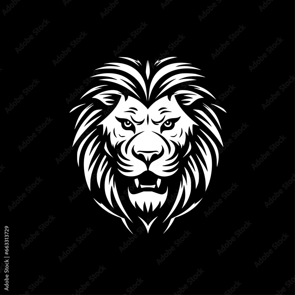 Lion | Black and White Vector illustration