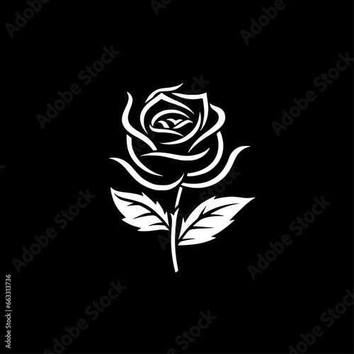 Rose | Black and White Vector illustration