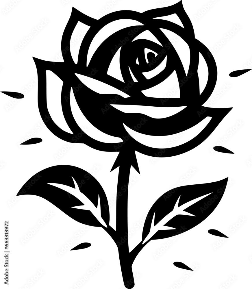 Rose | Black and White Vector illustration Rose | Black and White Vector illustration