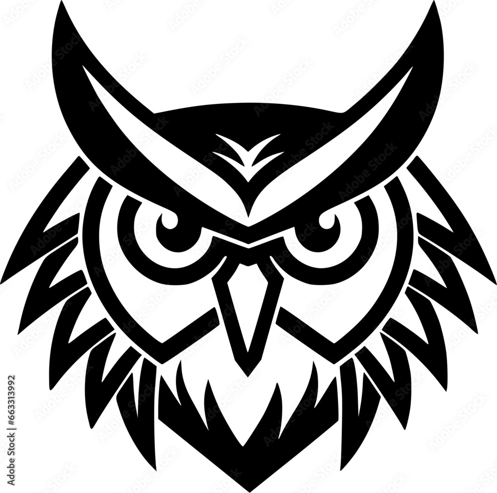 Owl - Black and White Isolated Icon - Vector illustration Owl - Black and White Isolated Icon - Vector illustration
