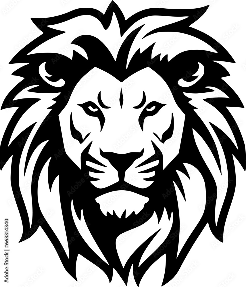 Fototapeta premium Lion | Minimalist and Simple Silhouette - Vector illustration
