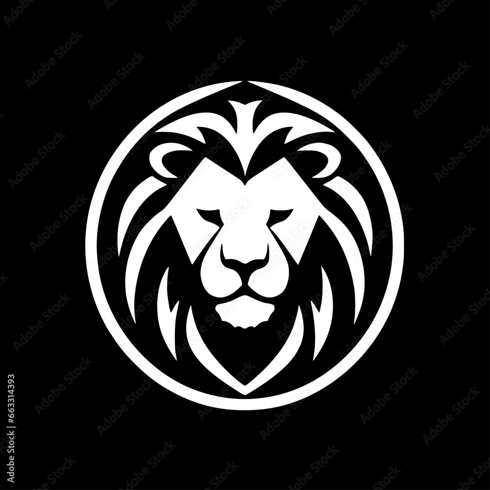 Fototapeta premium Lion | Black and White Vector illustration