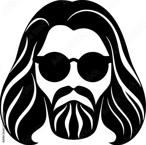 Hippy | Minimalist and Simple Silhouette - Vector illustration