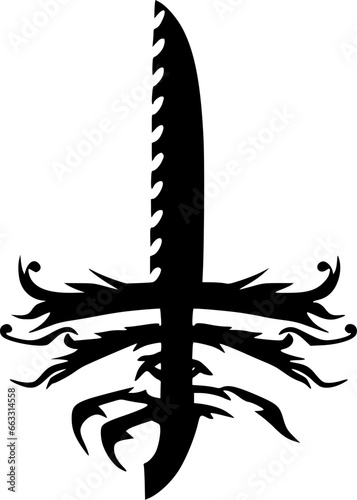 Katana | Black and White Vector illustration
