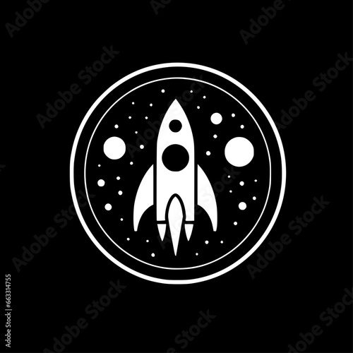 Rocket - Minimalist and Flat Logo - Vector illustration