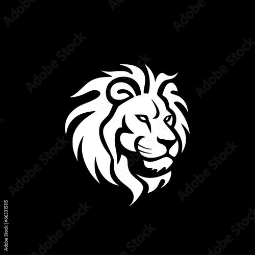 Wallpaper Mural Lion - Black and White Isolated Icon - Vector illustration Torontodigital.ca