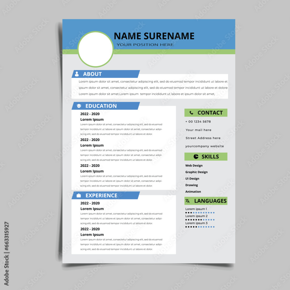 Obraz premium Resume CV vector Graphic Templates design