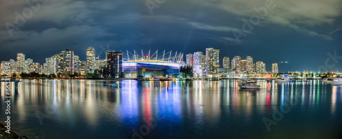 False Creek Panorama Vancouver with BC Place Stadium