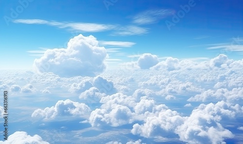 impressive image of an aerial view of beautiful clouds on a lovely day. Generative AI © Gelpi