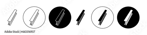 Beam icon set. Construction structure steel beam vector symbol. Icon in black color for ui designs. photo