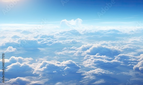 impressive image of an aerial view of beautiful clouds on a lovely day. Generative AI