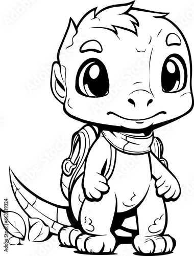 Coloring book, Triton illustration, kawaii style, line drawing, Triton
