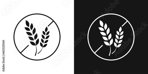 Gluten free vector sign. Wheat in a circle, no gluten