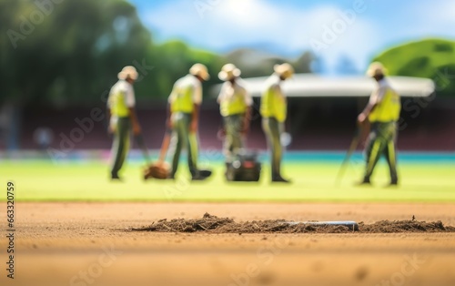 Cricket Pitch Preparation Crew Inspection