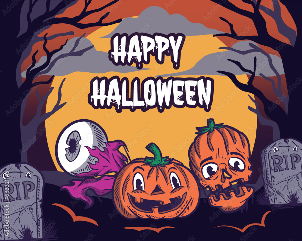 Halloween background with pumpkins Halloween background with pumpkins