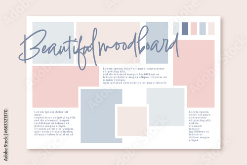 Vector photo collage template moodboard pictures grids vector illustration