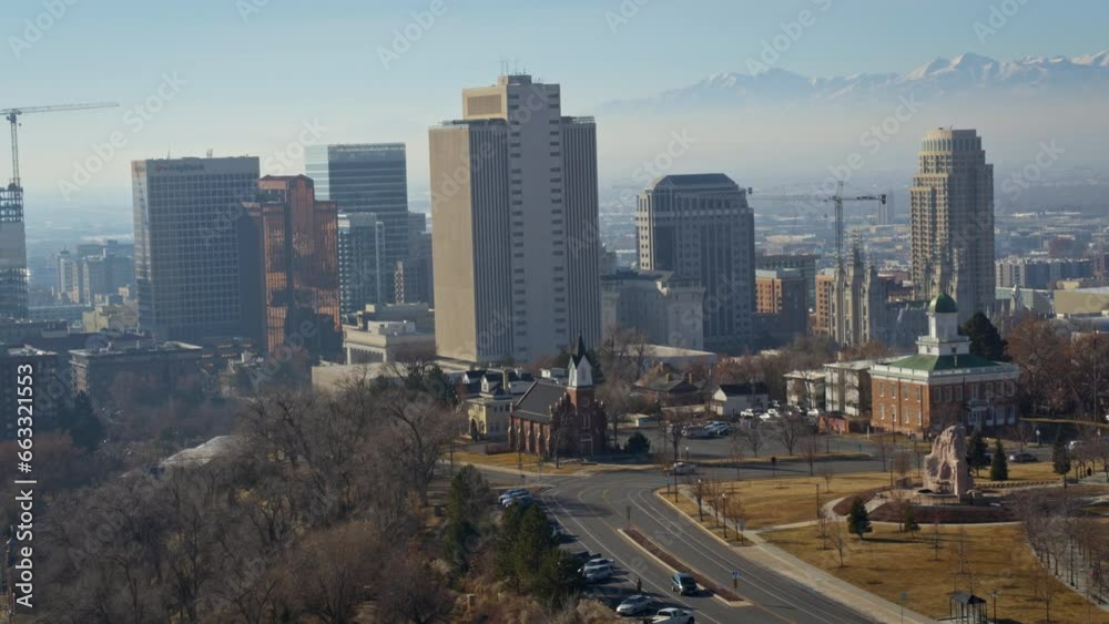 Epic view of salt lake city in the morning Epic view of salt lake city in the morning