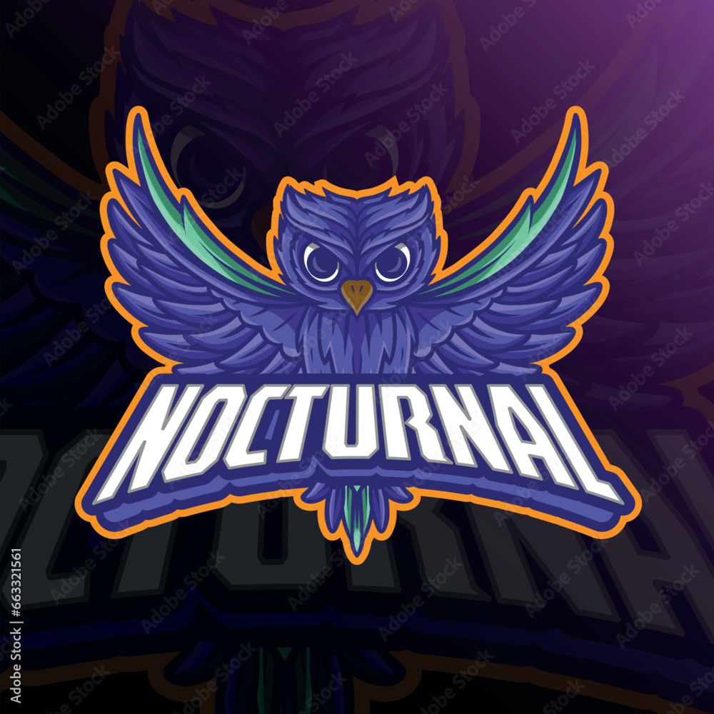 Owl gamer mascot logo template for sport bussiness and gaming	