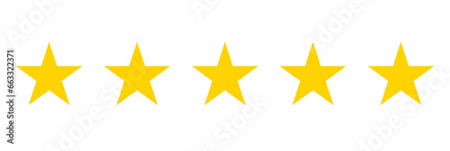 Five stars customer product rating review flat icon. 5 stars