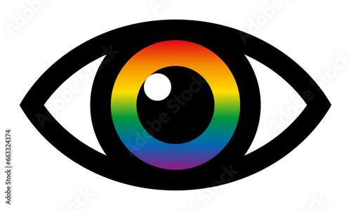 Rainbow Eye vector illustration.