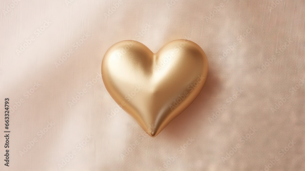 a gold heart shaped object on a pink background with a white background. generative ai a gold heart shaped object on a pink background with a white background. generative ai