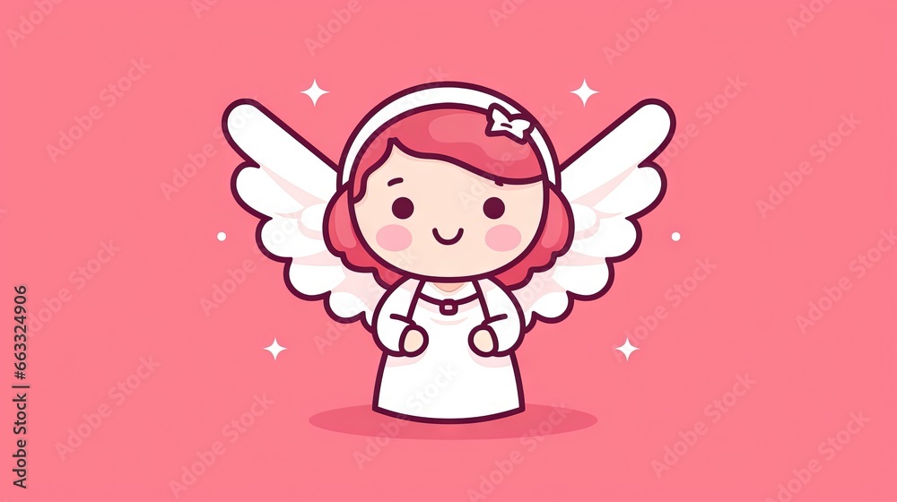  a little angel with a star on her head and wings.  generative ai