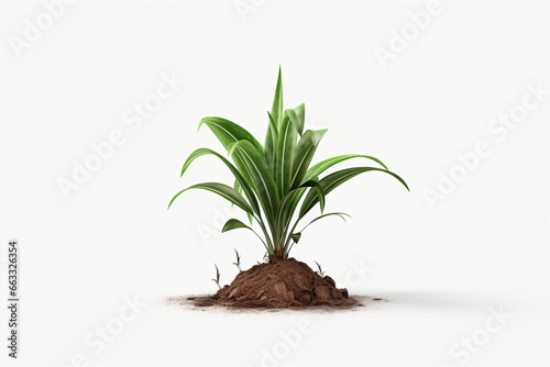 Plant in a soil  isolated on a white background